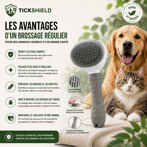Brosse Chien/Chat TickShield