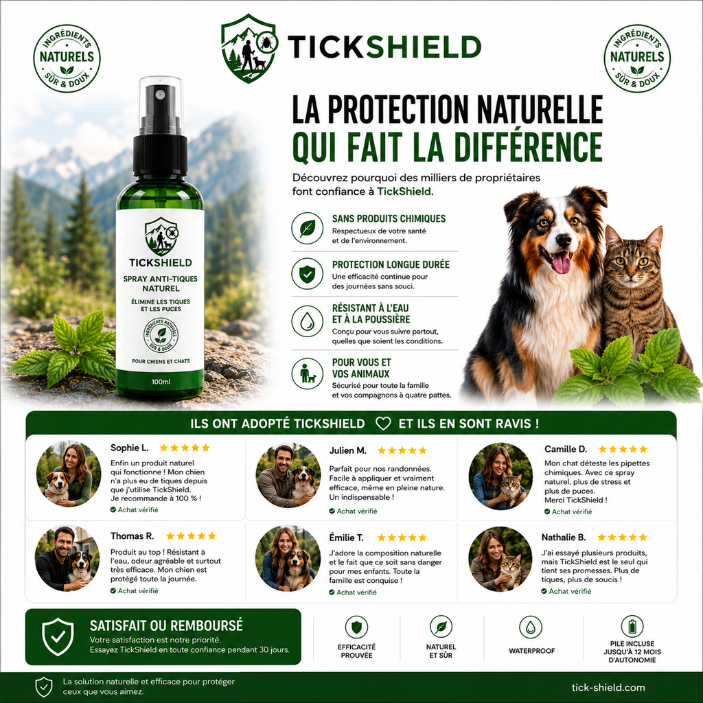 Spray anti-tiques Humain/Chien TickShield