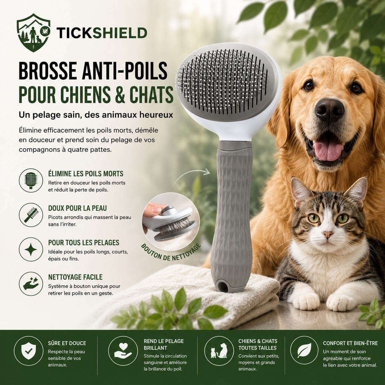 Brosse Chien/Chat TickShield