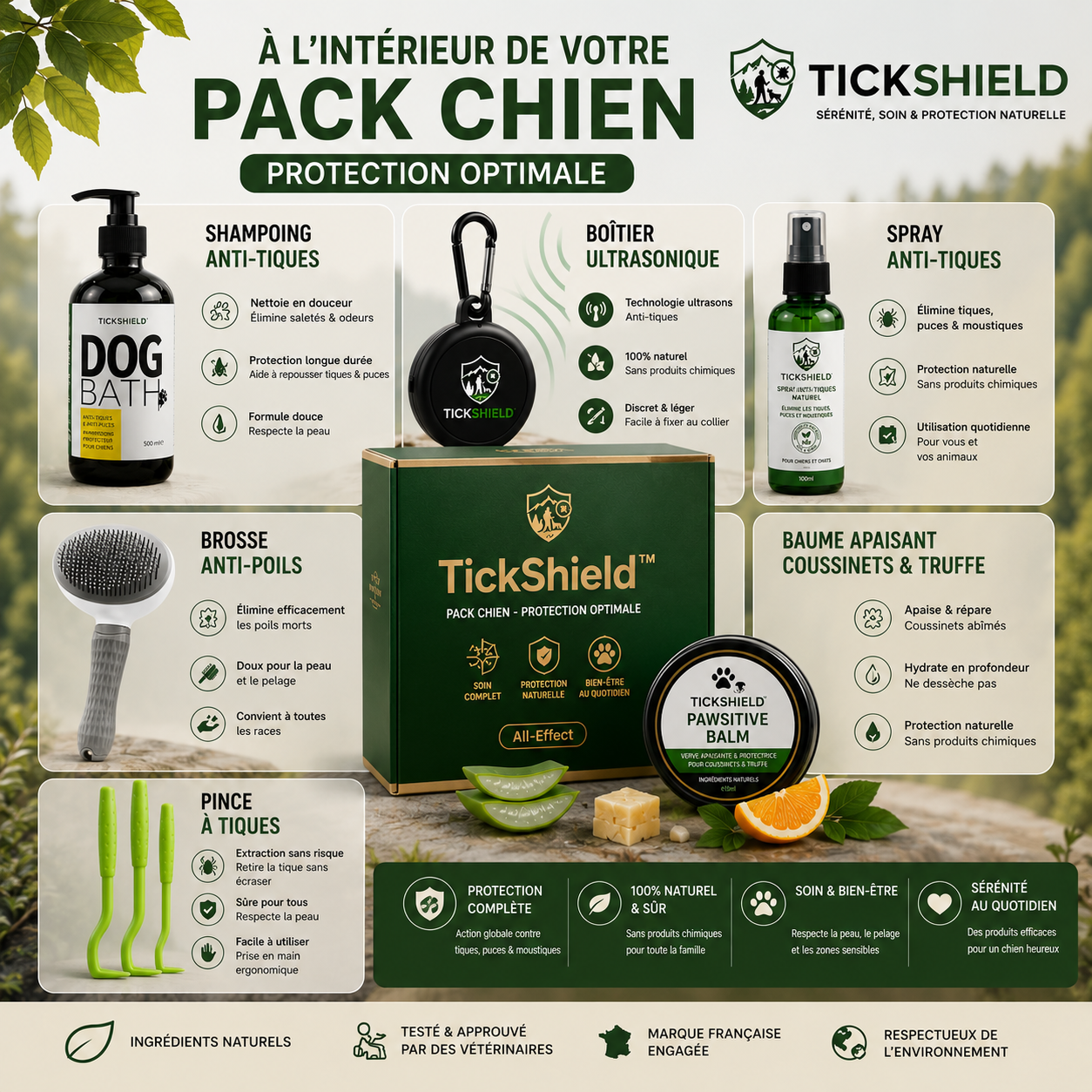 Pack Chien – Protection Anti-Tiques Complète TickShield