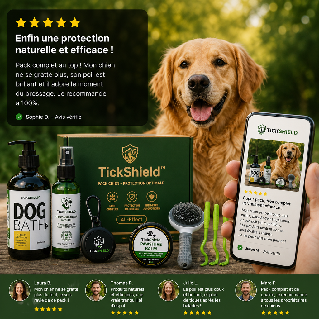 Pack Chien – Protection Anti-Tiques Complète TickShield