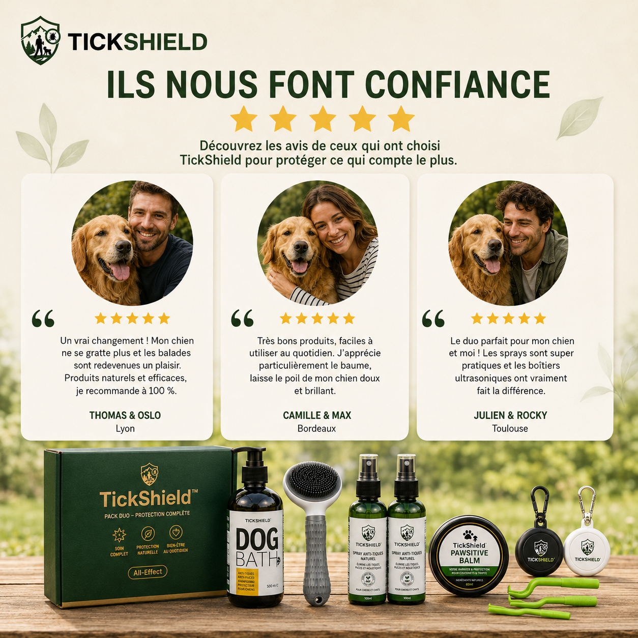 Pack Duo Homme & Chien – Protection Anti-Tiques Complète TickShield